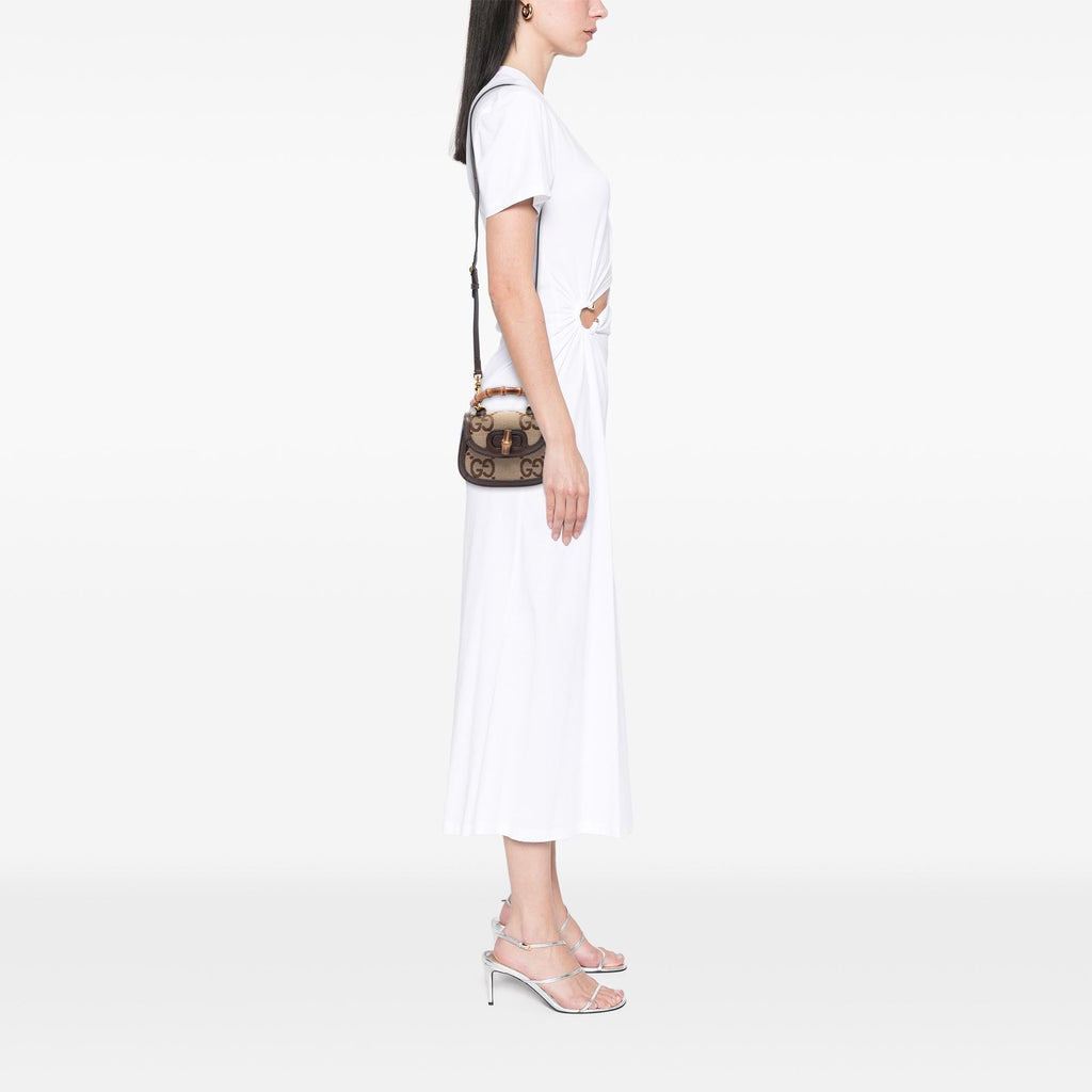 Gucci Mini Jumbo GG Canvas 1947 Bamboo Top Handle Bag