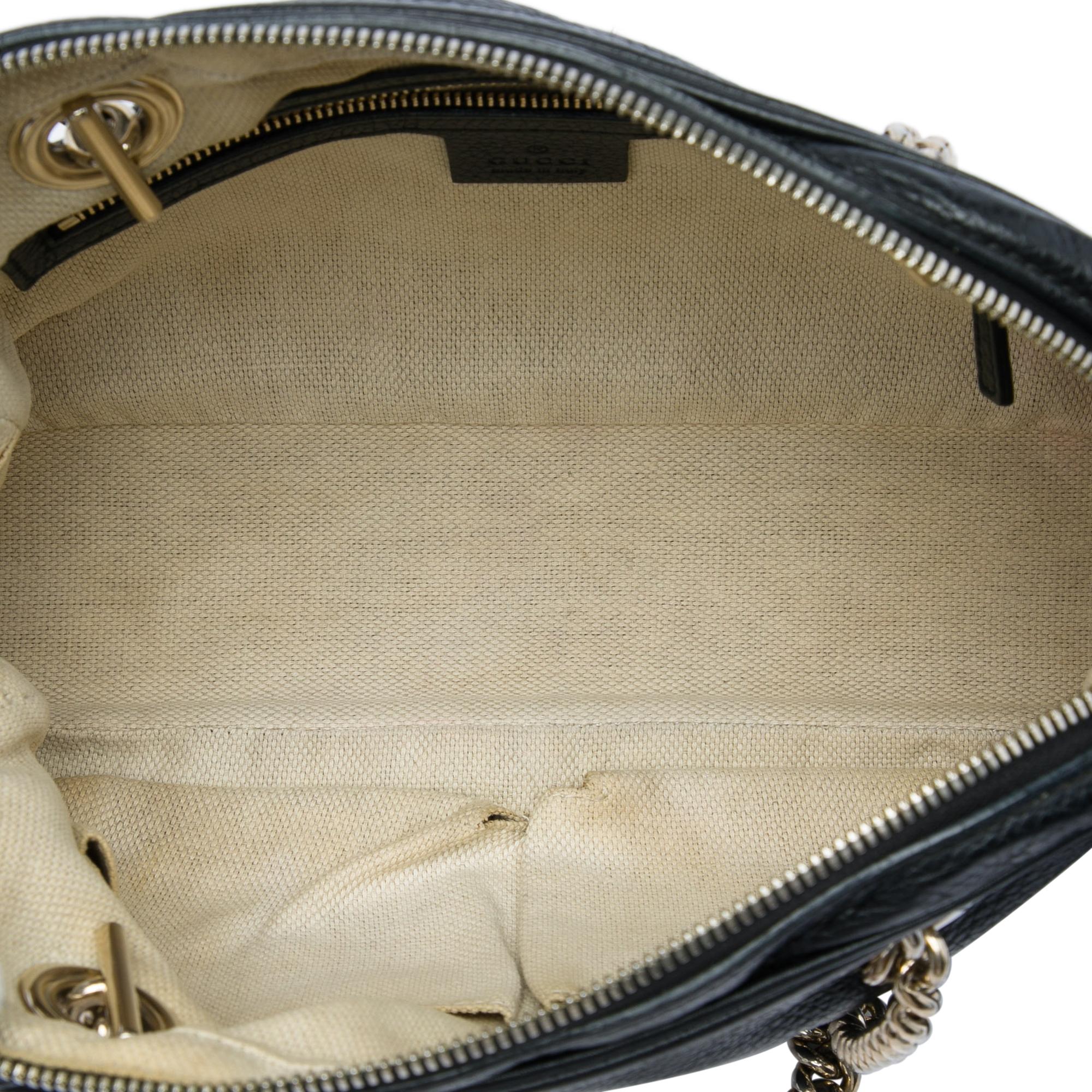 Gucci Pebbled Calfskin Soho Chain Zip Shoulder Bag