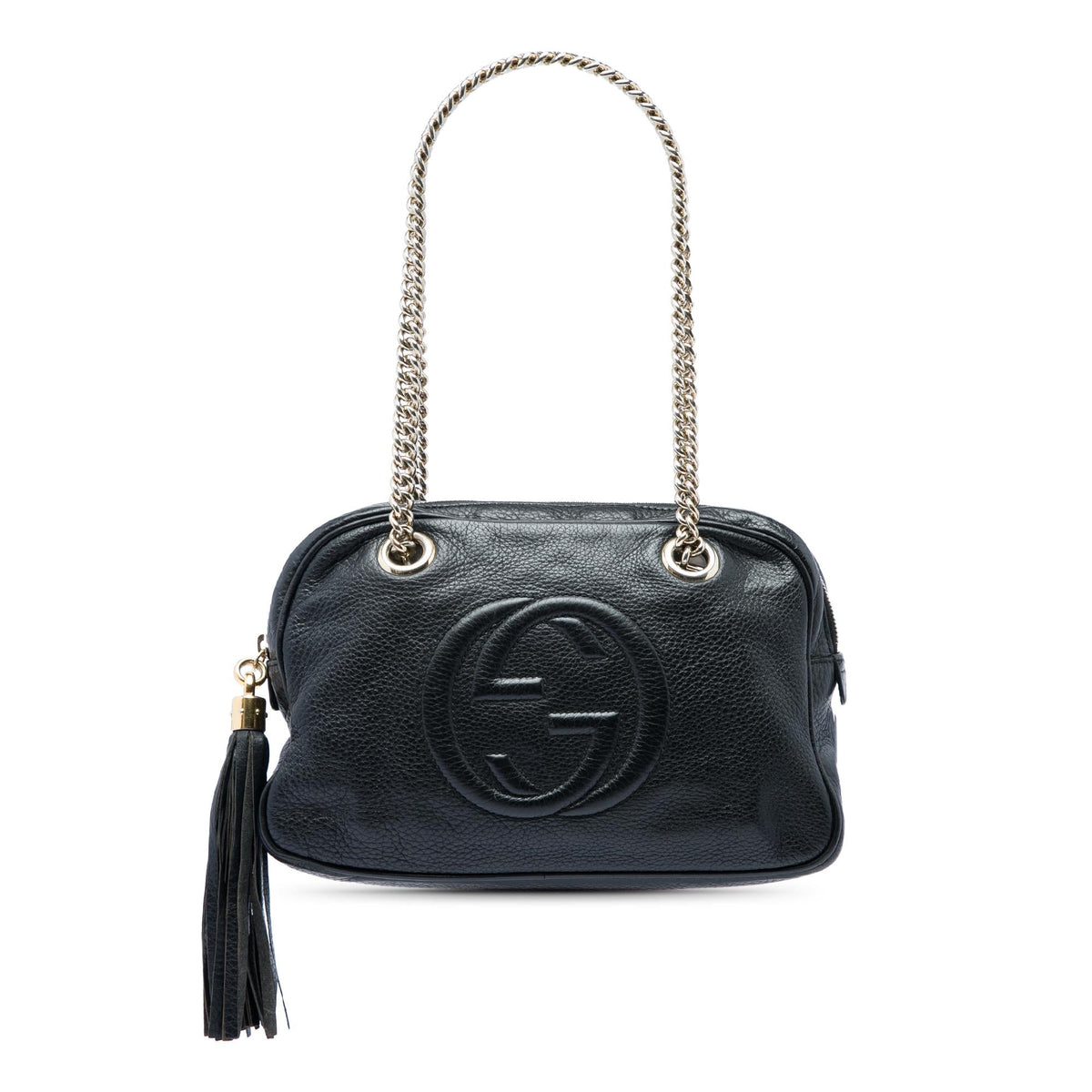 Gucci Pebbled Calfskin Soho Chain Zip Shoulder Bag