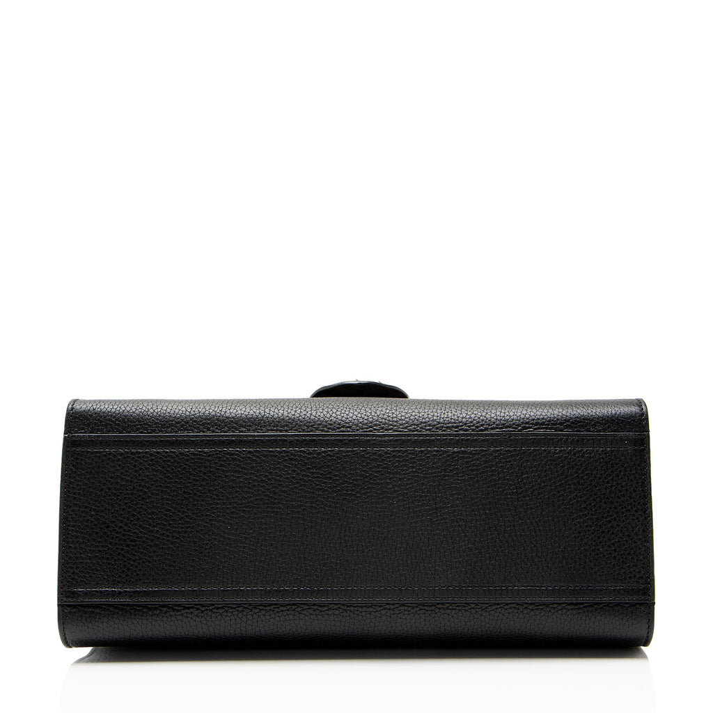 Gucci Pebbled Leather GG Marmont Top Handle