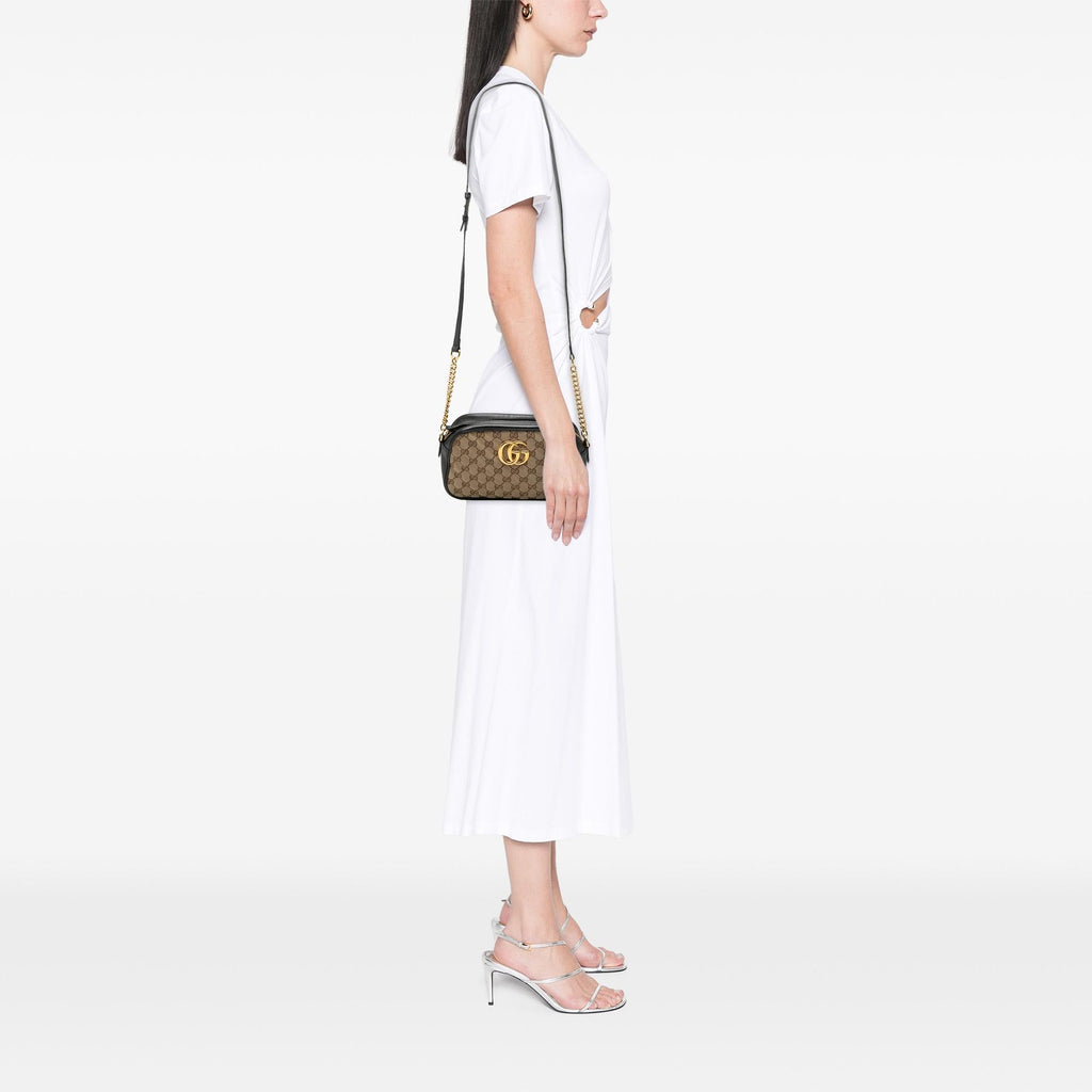 Gucci Small GG Marmont Matelasse GG Canvas and Leather Crossbody