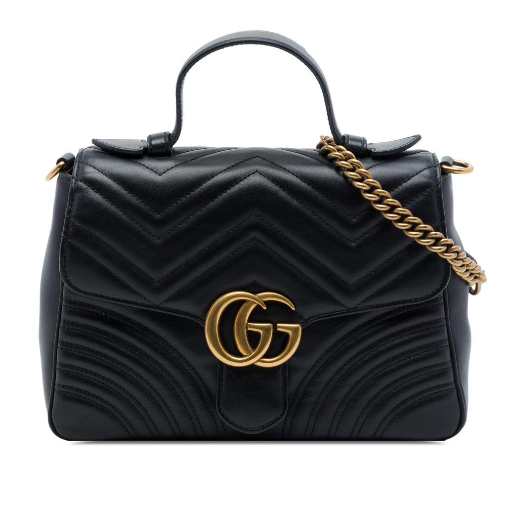 Gucci Small GG Marmont Matelasse Leather Top Handle Bag