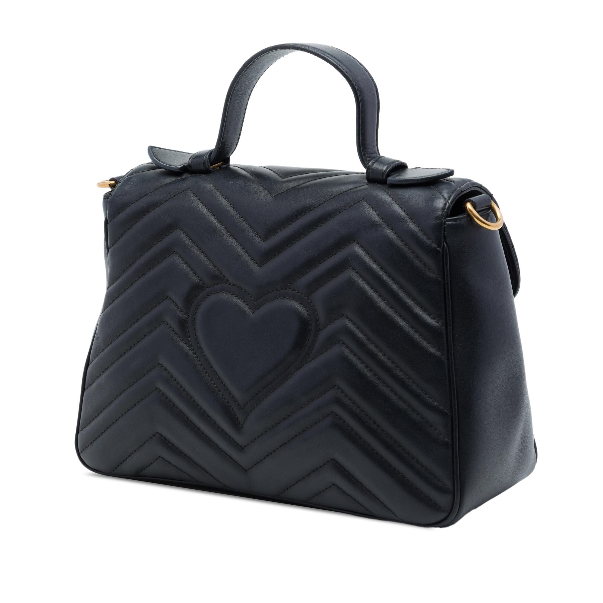 Gucci Small GG Marmont Matelasse Leather Top Handle Bag