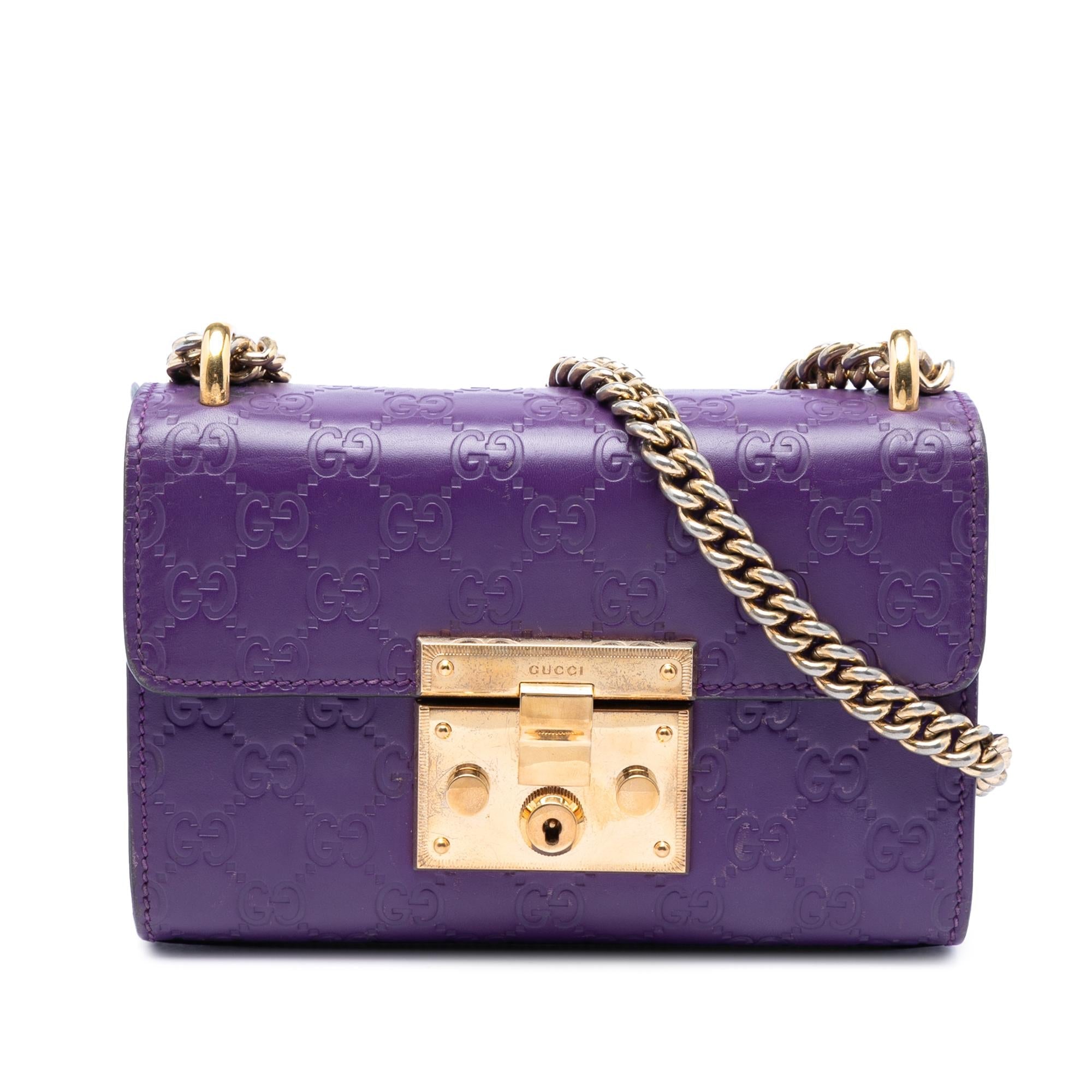 Gucci Small Guccissima Padlock Crossbody