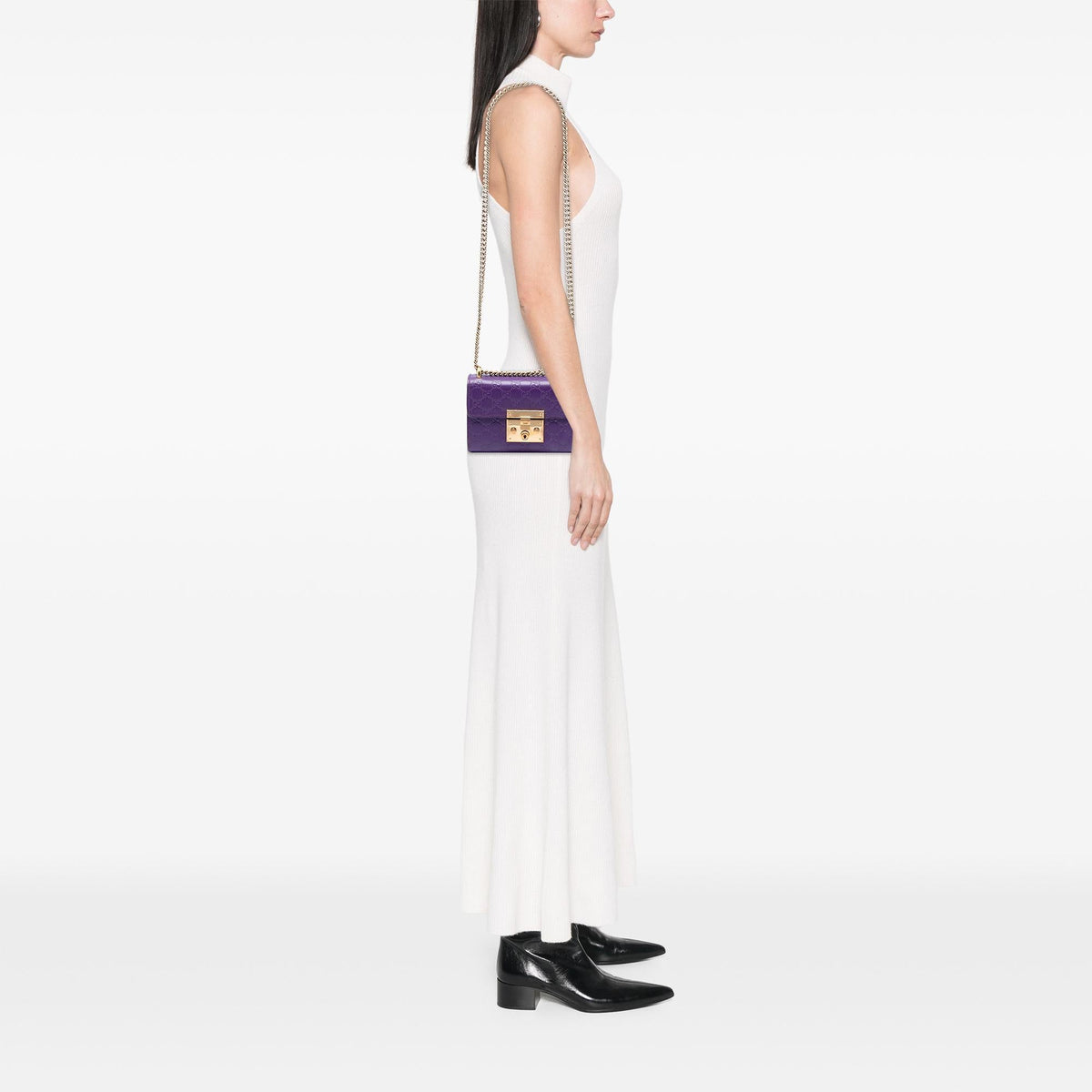 Gucci Small Guccissima Padlock Crossbody