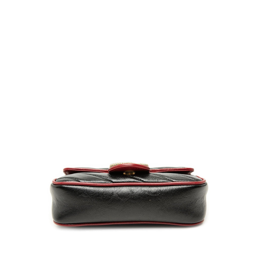 Gucci Super Mini GG Marmont Matelasse Leather Torchon Flap Crossbody