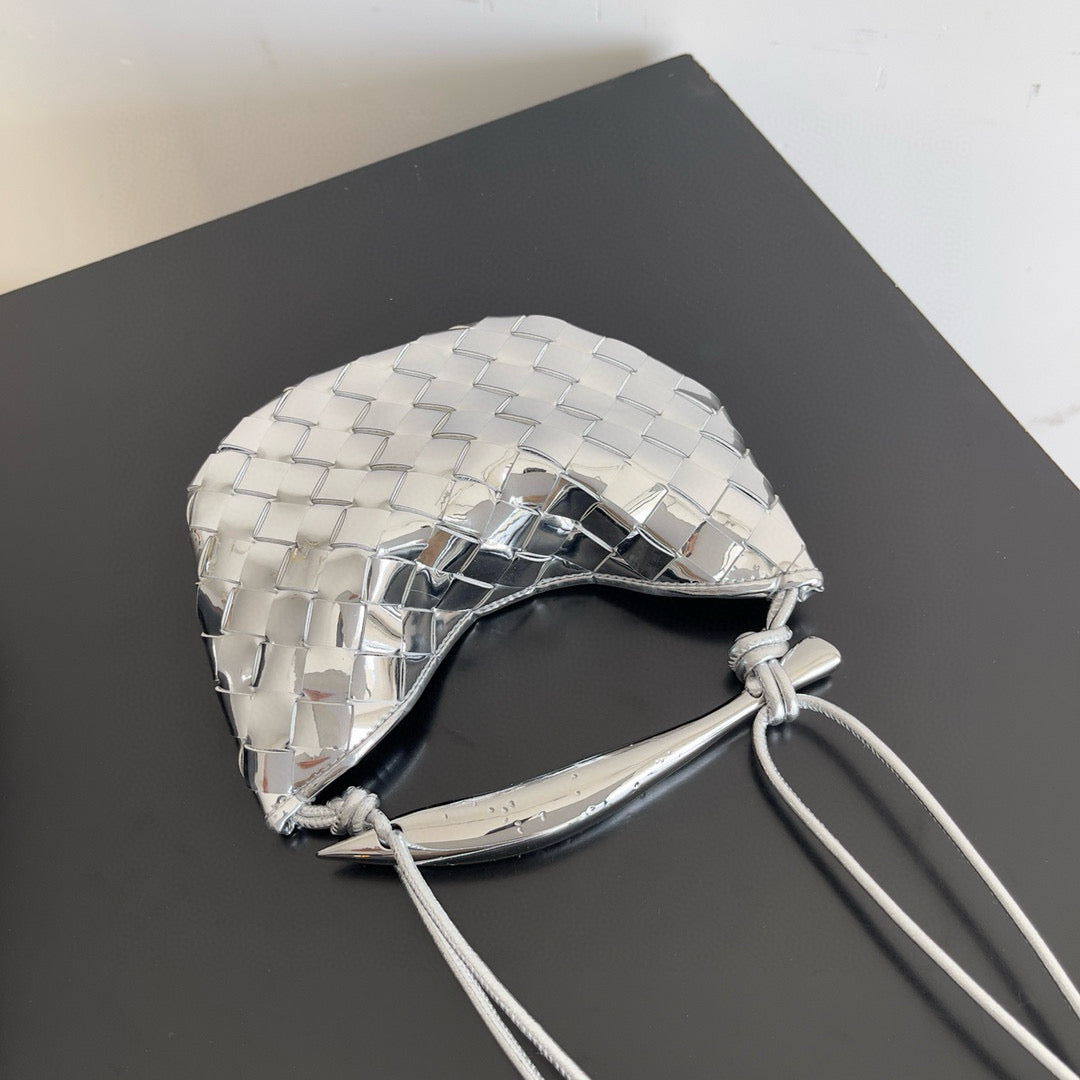 BV Mini Sardine Bag 20 Silver Metallic Leather
