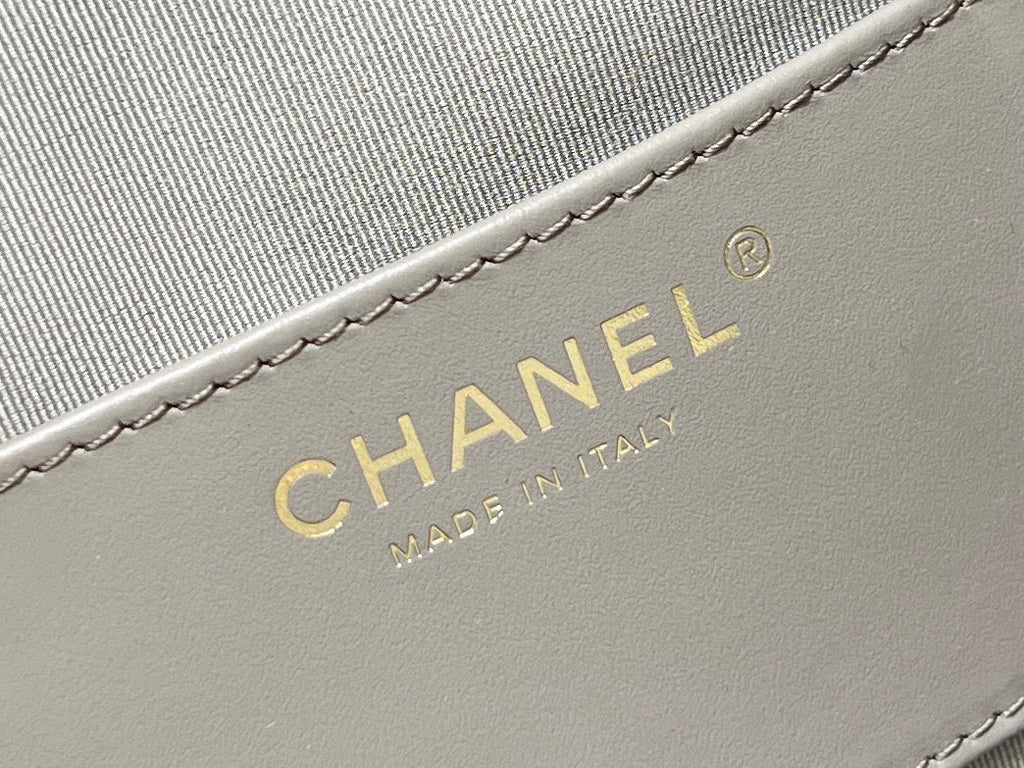 CC 25 Handbag In Gray 40 Suede Calfskin Gold Hardware