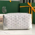 BOWLING TOILETRY BAG 25 IN WHITE GOYARDINE CANVAS AND CALFSKIN