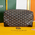 BOWLING TOILETRY BAG 24 IN BLACK GOYARDINE CANVAS AND CALFSKIN