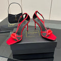 Balmain Lips 105MM Sandals Red Leather