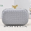 Bottega Veneta 2026 Knot Clutch 20cm Silver Gold Woven Leather