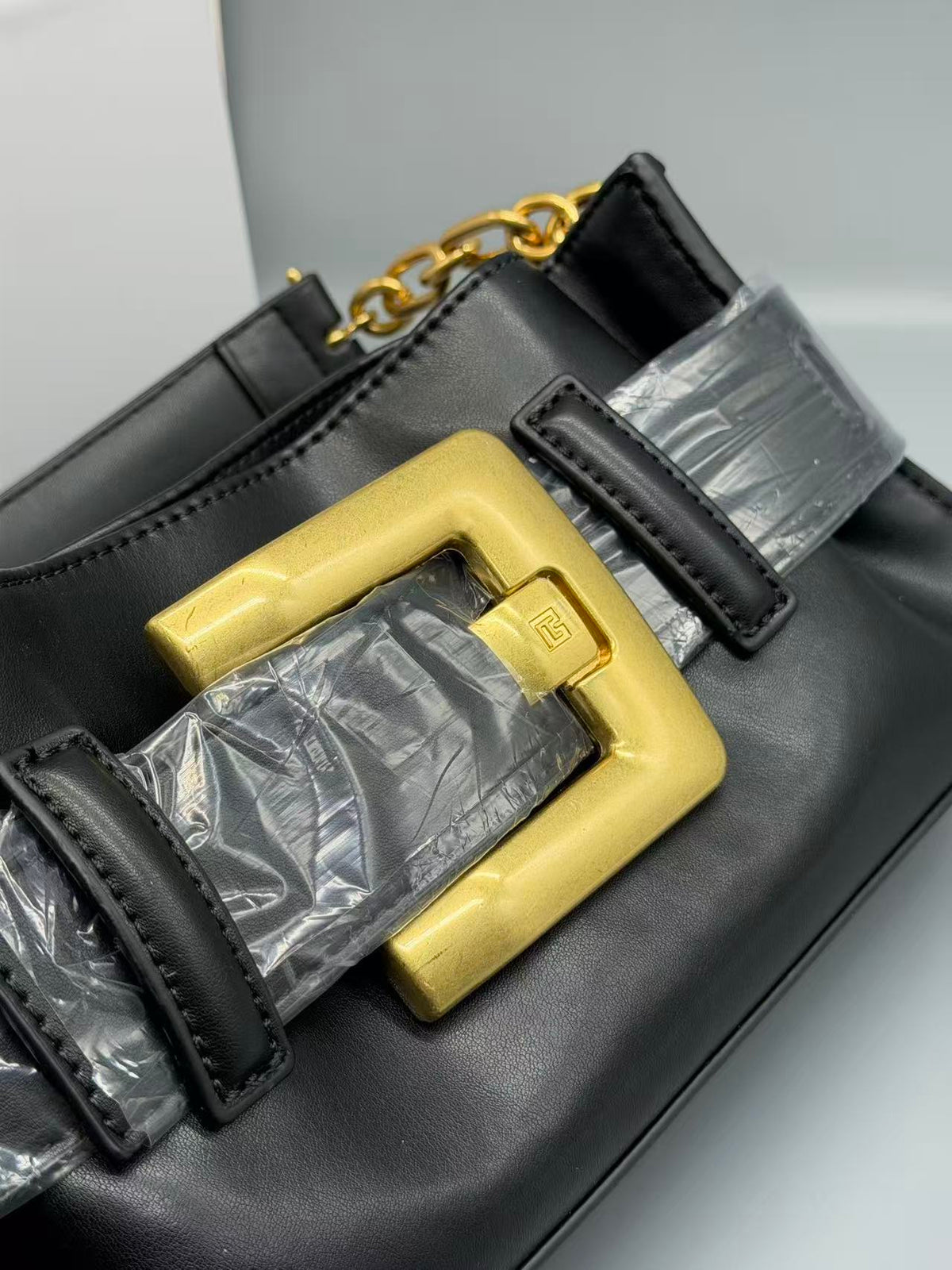 Balmain Mini Anthem Shoulder Bag Black calfskin