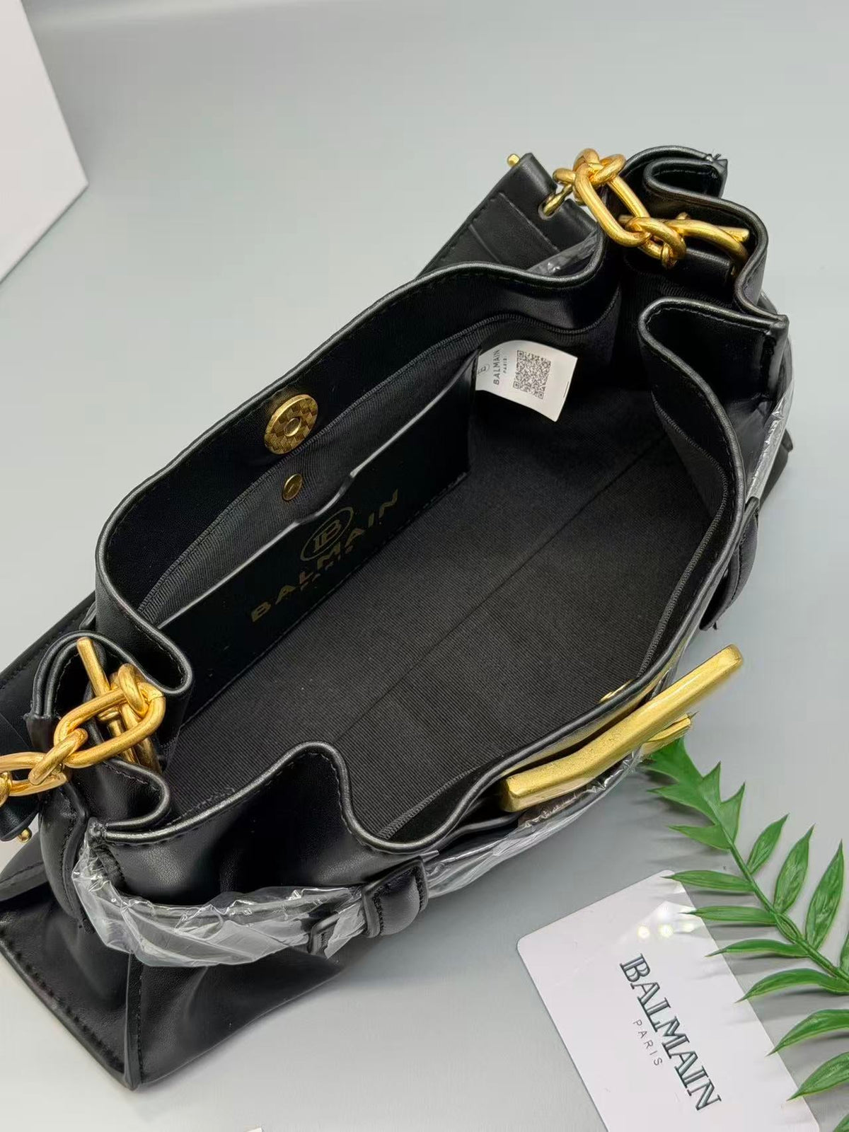 Balmain Mini Anthem Shoulder Bag Black calfskin