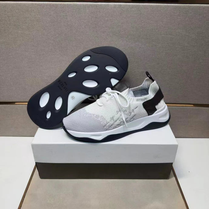 Berluti Shadow 2026 Sneaker White Grey Brown Fabric Leather