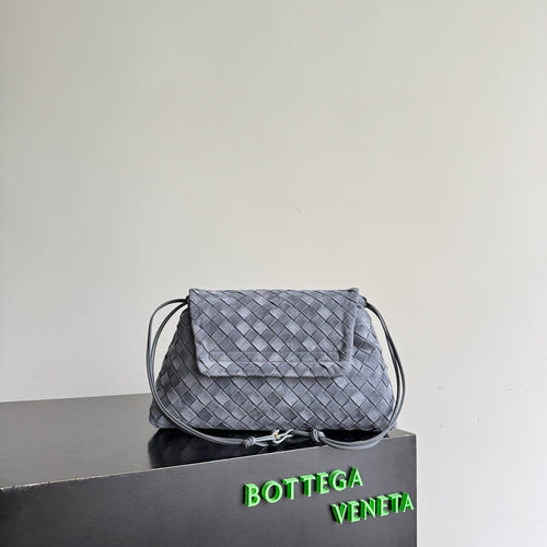 BV Giorno Bag Cloudy Indigo Intrecciato Suede