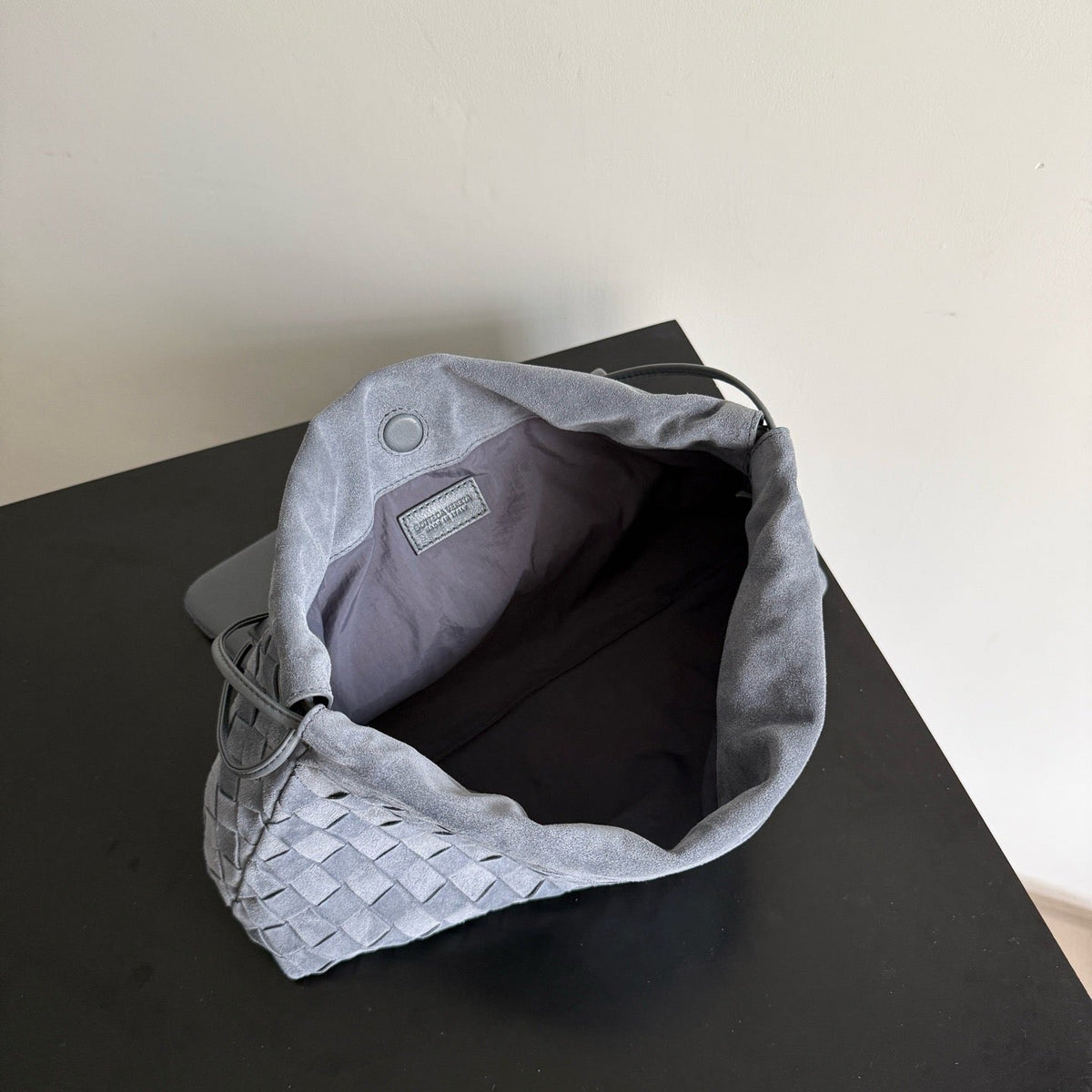 BV Giorno Bag Cloudy Indigo Intrecciato Suede