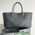 Bottega Veneta 2026 Cabat Tote Bag 51cm Black Lambskin
