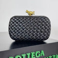 Bottega Veneta 2026 Knot Clutch 20cm Black Lambskin