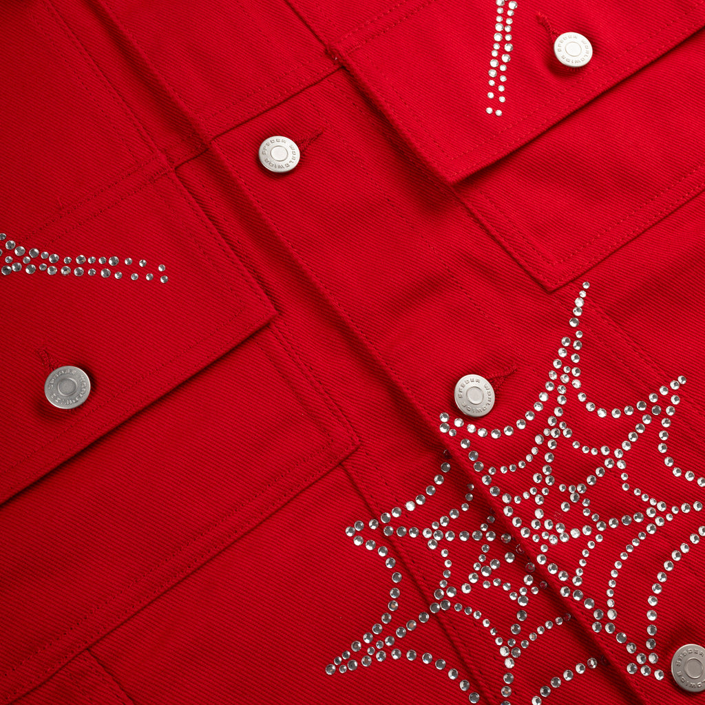 WEB DENIM CROPPED TRUCKER JACKET