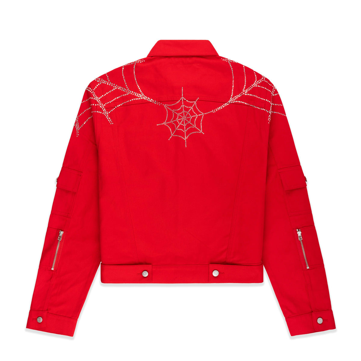 WEB DENIM CROPPED TRUCKER JACKET