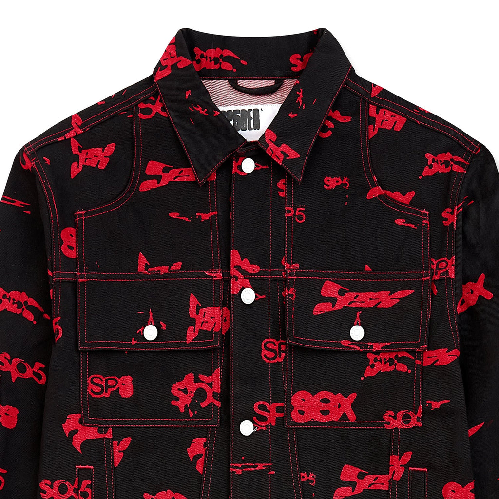 5EX AOP DENIM TRUCKER JACKET