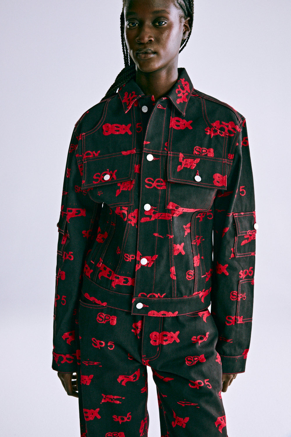 5EX AOP DENIM TRUCKER JACKET