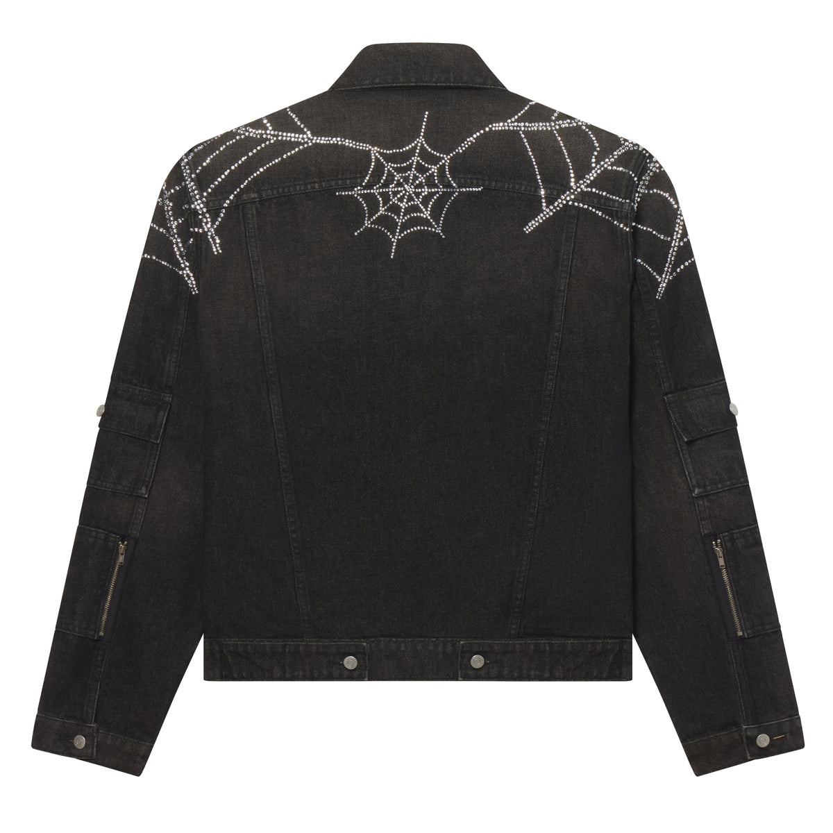 RHINESTONE WEB DENIM JACKET