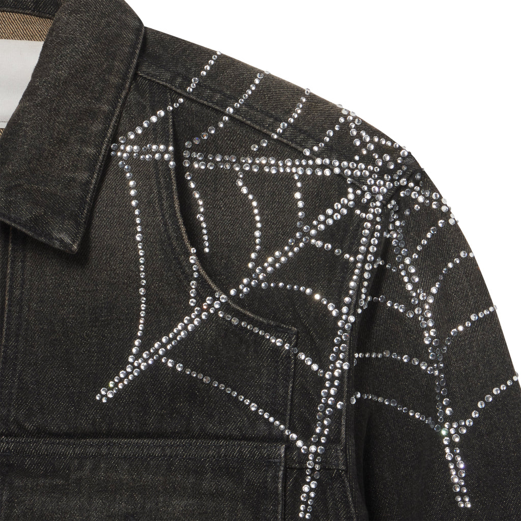 RHINESTONE WEB DENIM JACKET