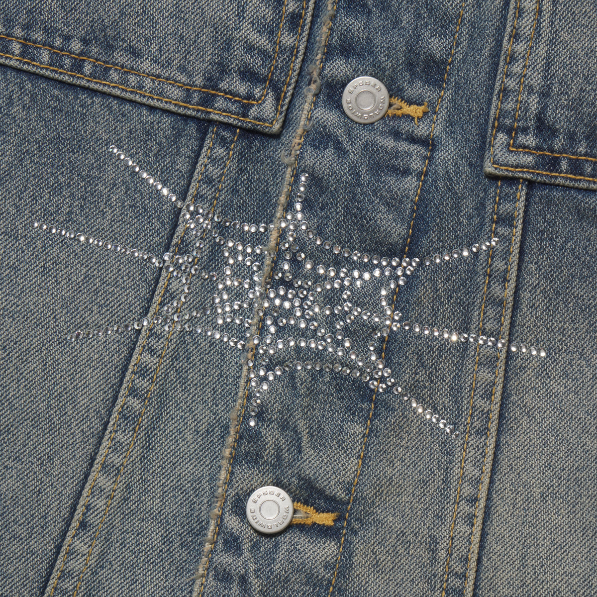 RHINESTONE WEB DENIM JACKET