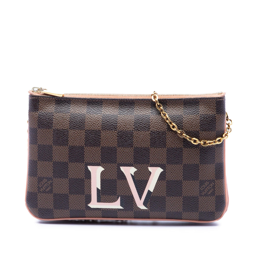 Louis Vuitton Damier Ebene Pochette Double Zip