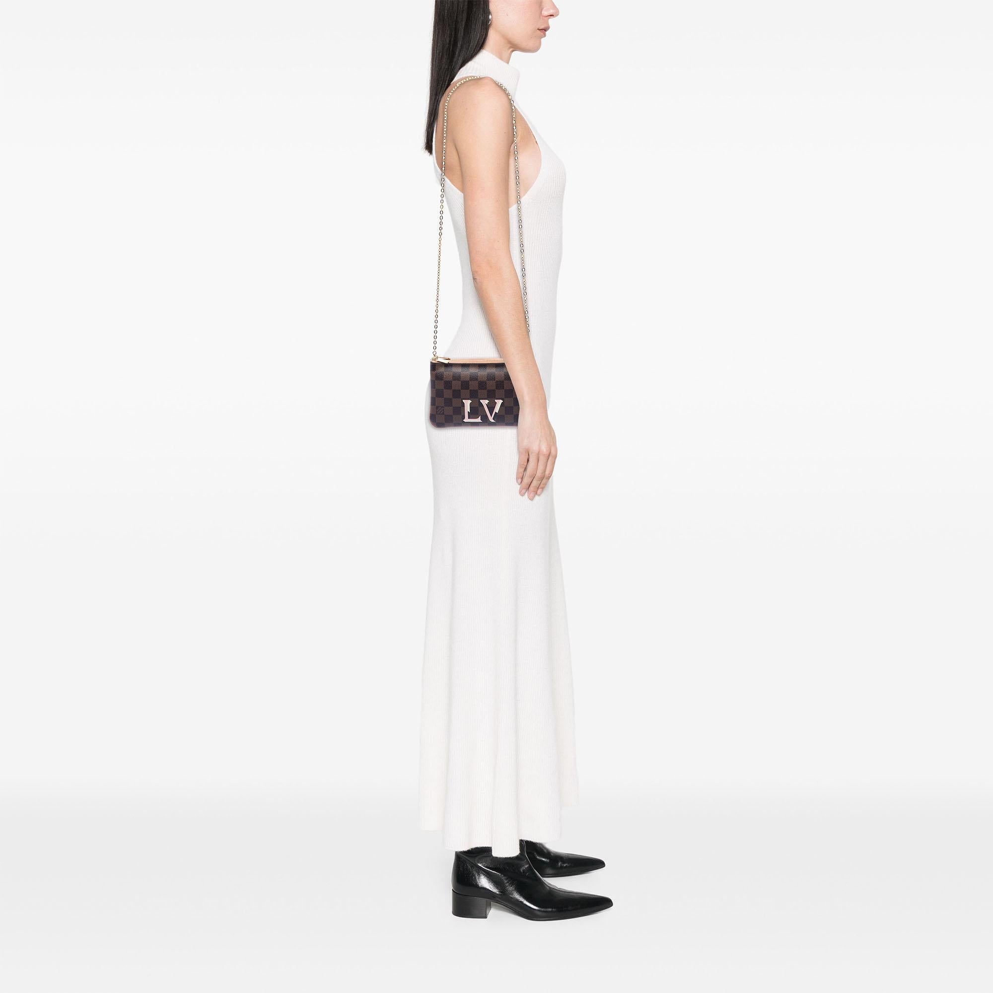 Louis Vuitton Damier Ebene Pochette Double Zip