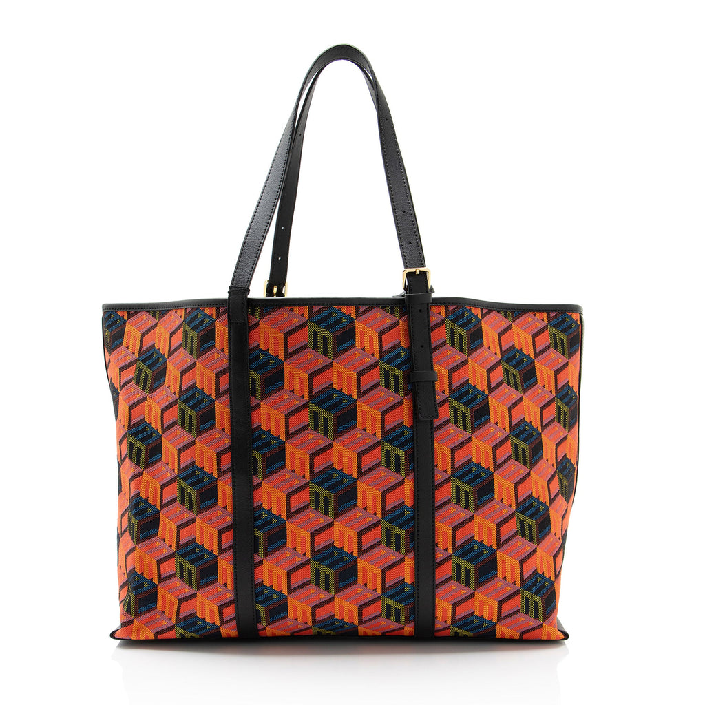 MCM Cubic Monogram Jacquard Shopper Tote