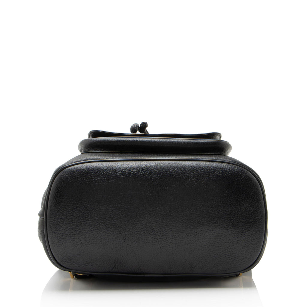 MCM Vintage Leather Logo Charms Drawstring Backpack