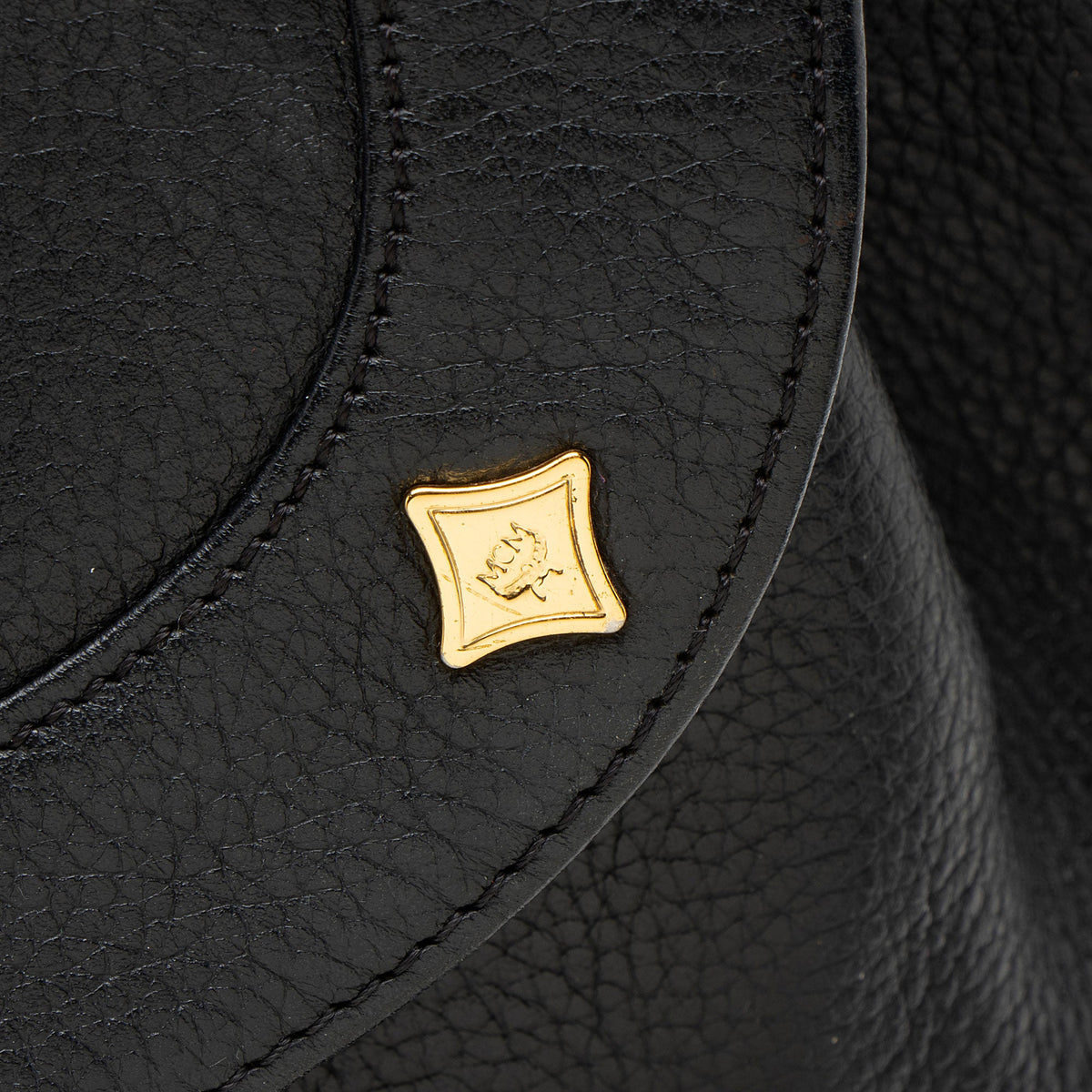 MCM Vintage Leather Logo Charms Drawstring Backpack