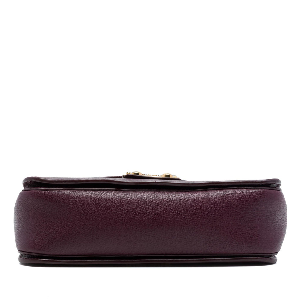 Miu Miu Goatskin Madras Push Lock Top Handle Satchel