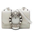 Miu Miu Goatskin Madras Soft Calf Crystal Embellished Crossbody