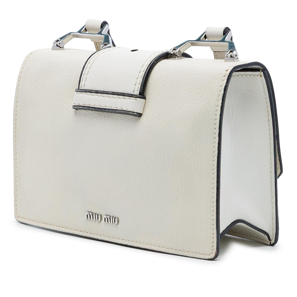 Miu Miu Goatskin Madras Soft Calf Crystal Embellished Crossbody