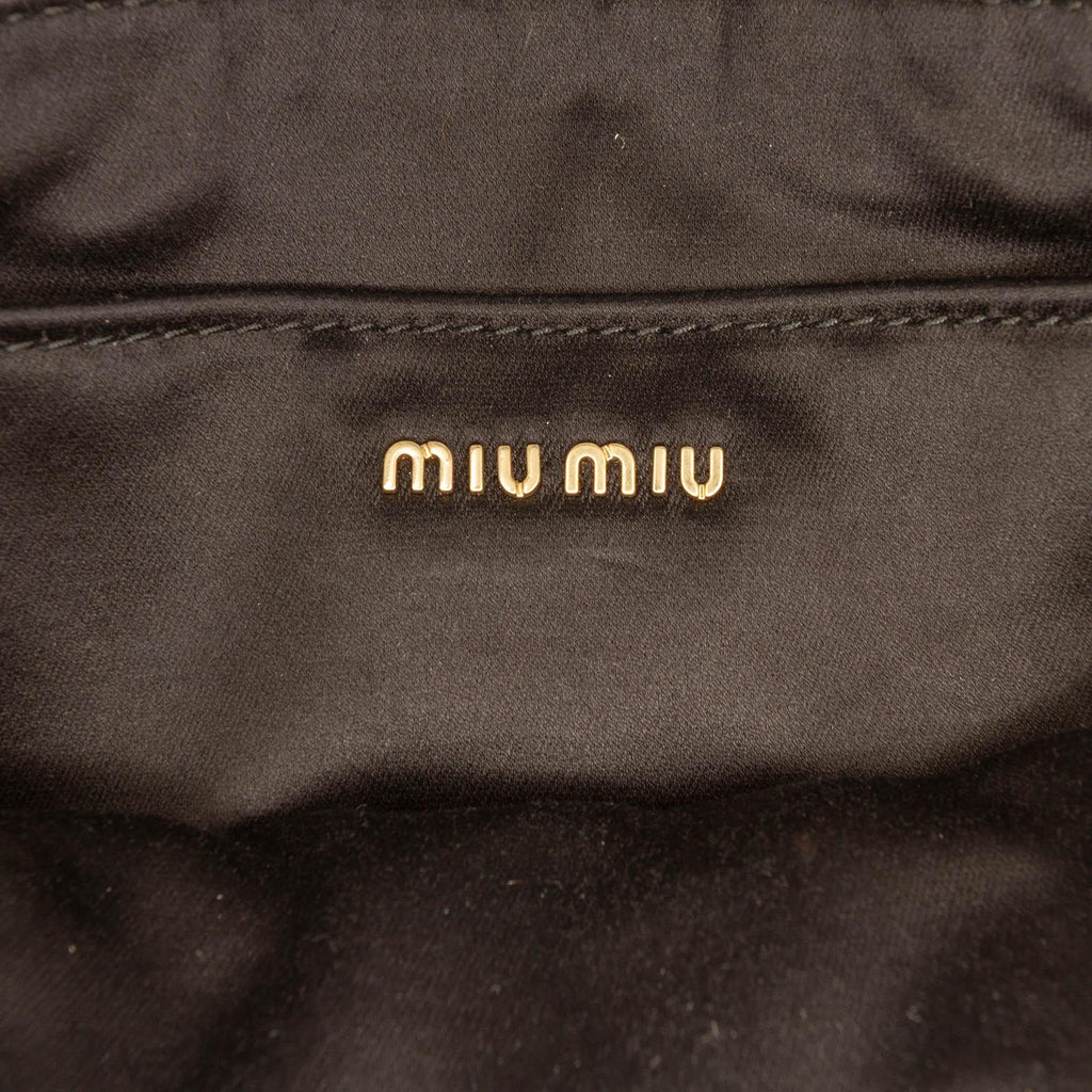 Miu Miu Matelasse Nappa Crystal Chain Satchel