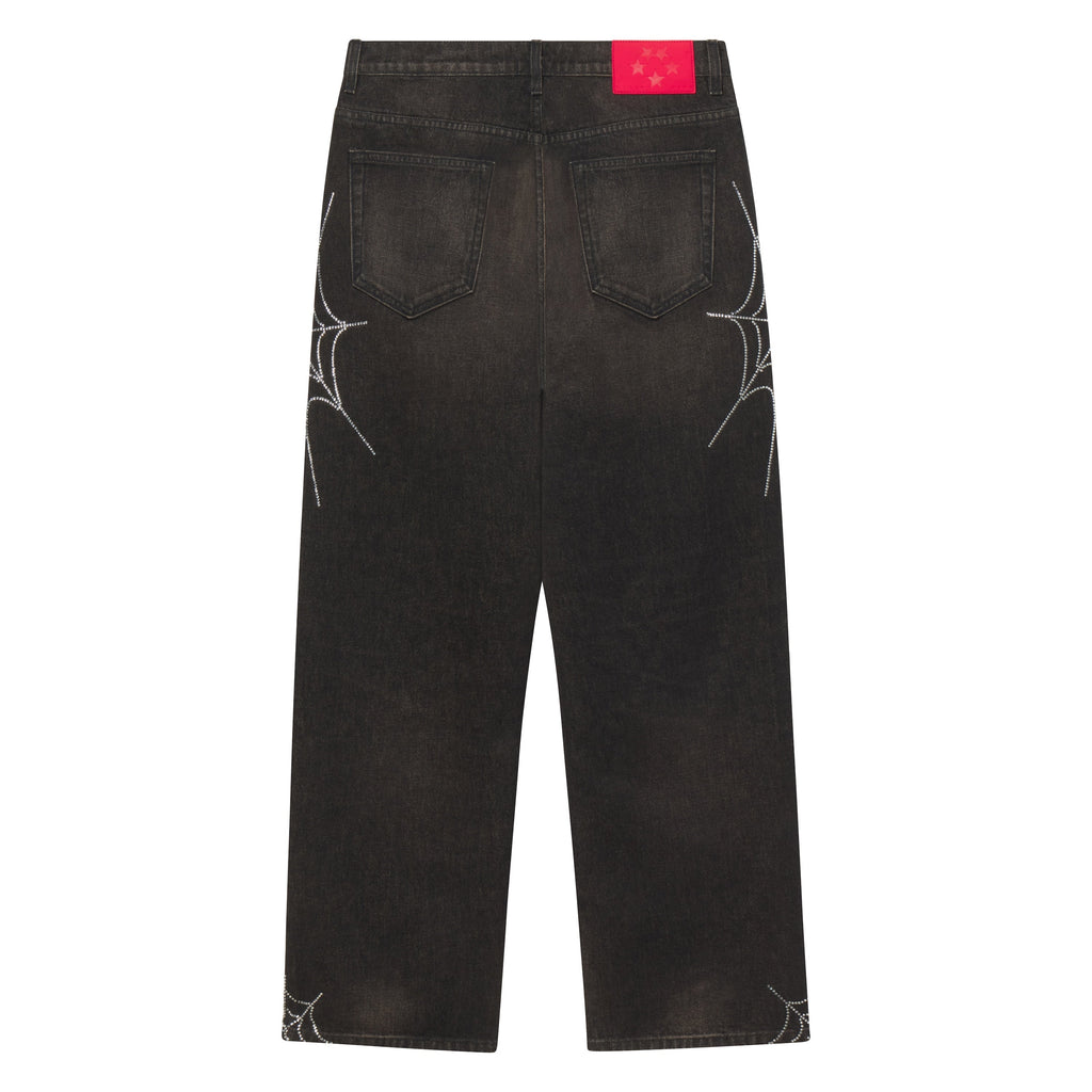 RHINESTONE WEB DENIM