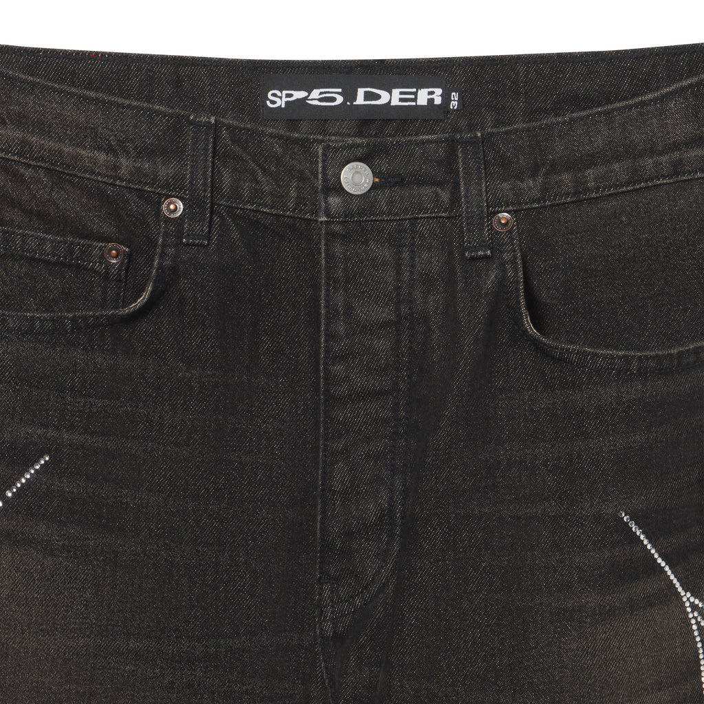 RHINESTONE WEB DENIM