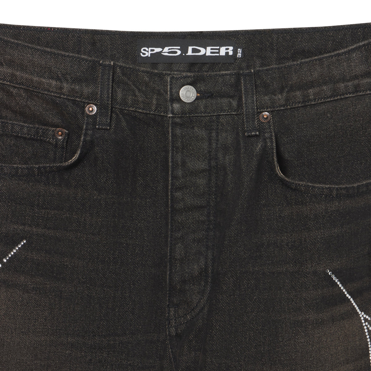 RHINESTONE WEB DENIM