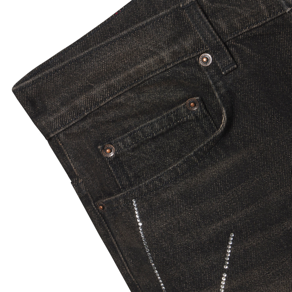 RHINESTONE WEB DENIM