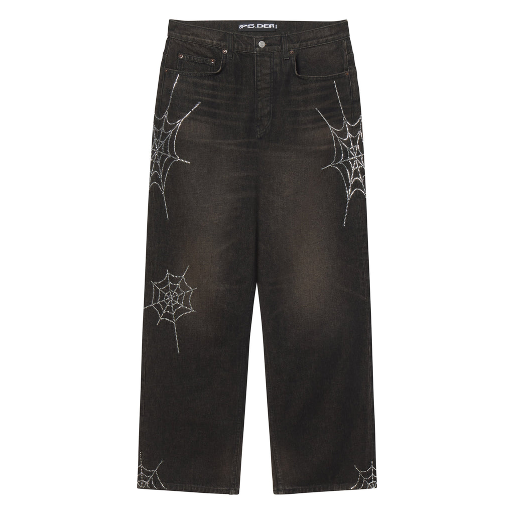RHINESTONE WEB DENIM