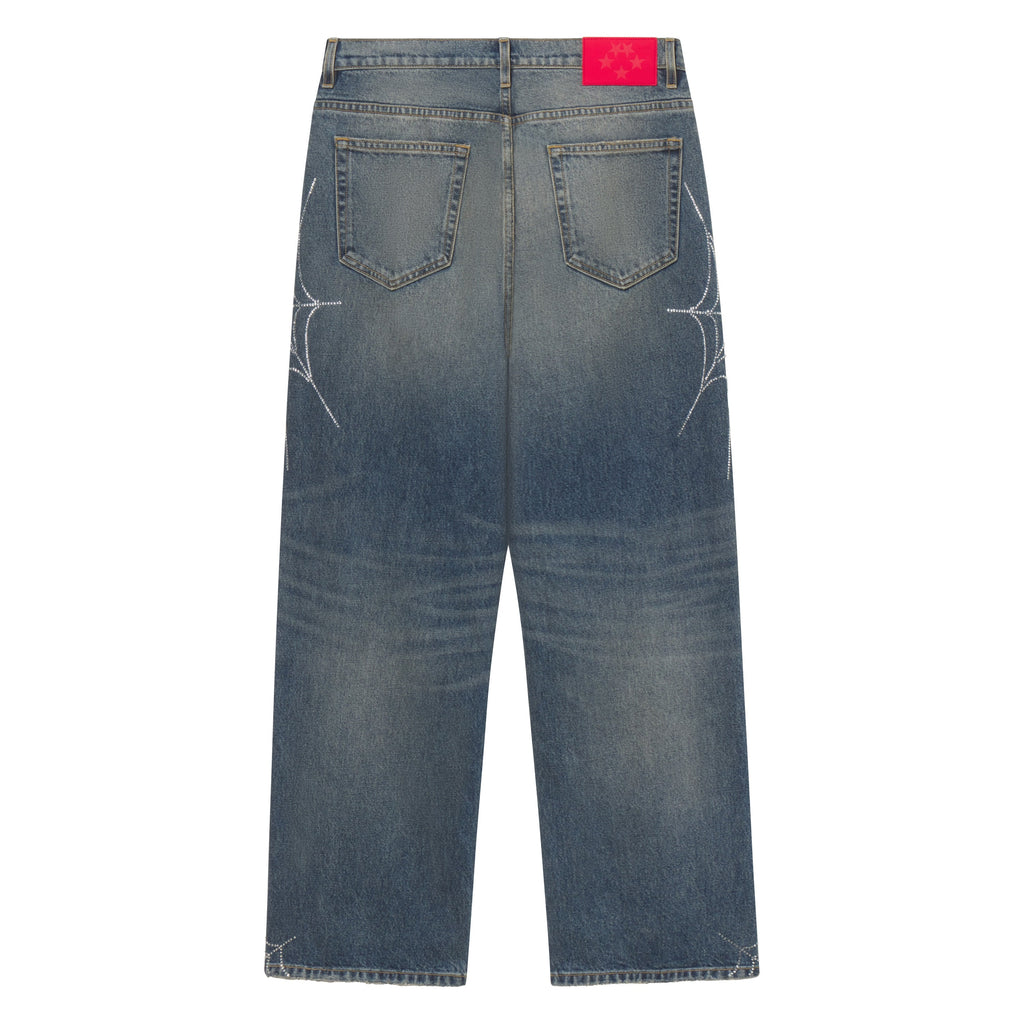 RHINESTONE WEB DENIM
