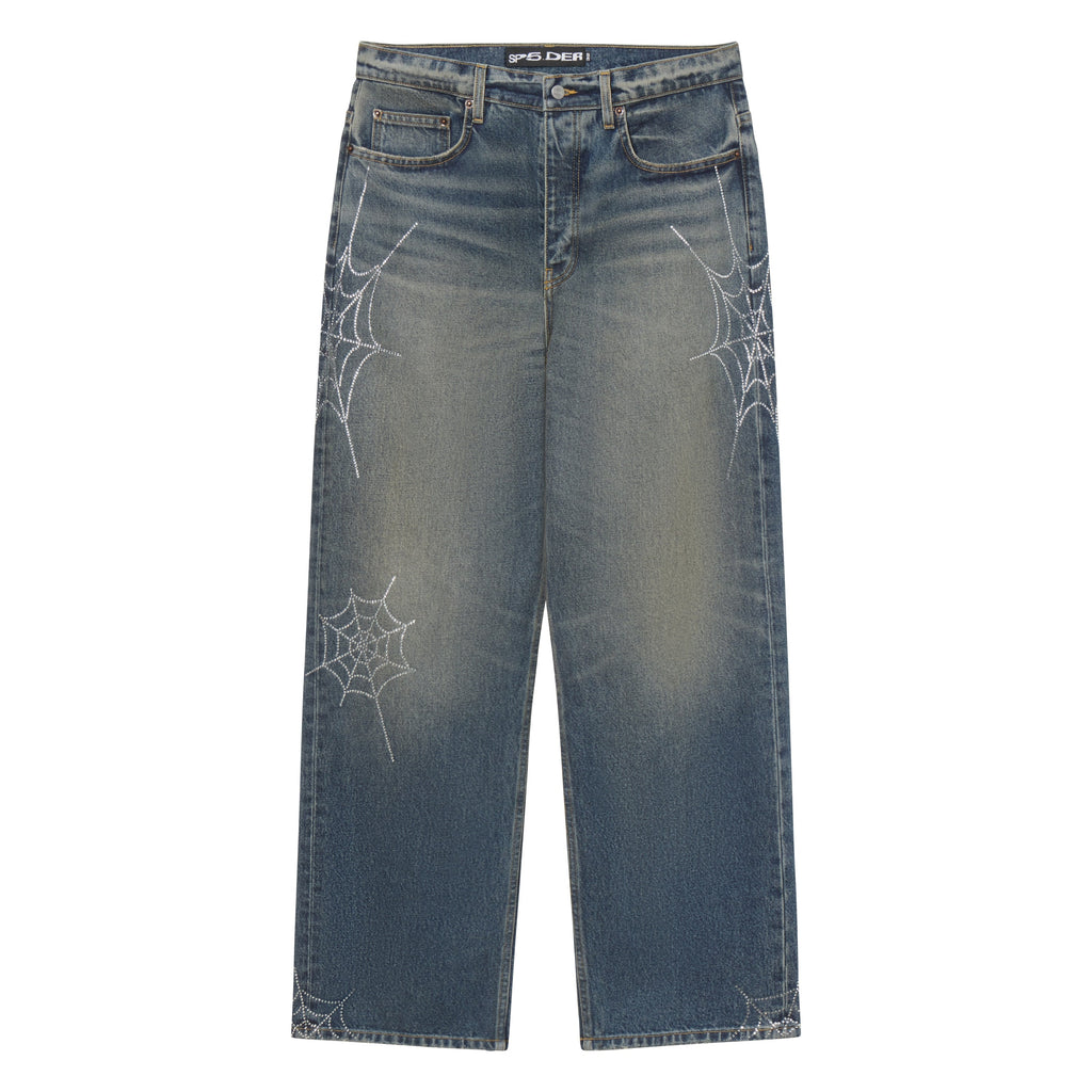 RHINESTONE WEB DENIM