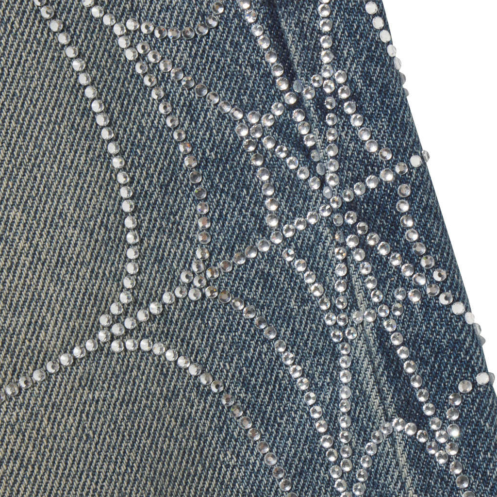 RHINESTONE WEB DENIM