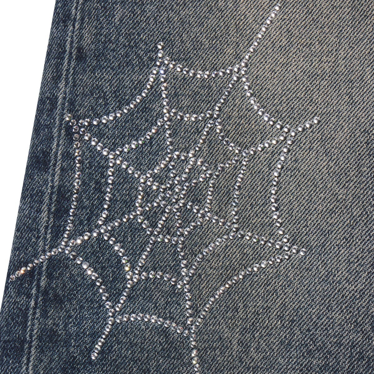 RHINESTONE WEB DENIM