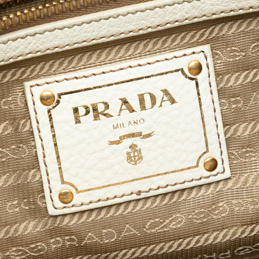 Prada Canvas Canapa Logo Bow Satchel