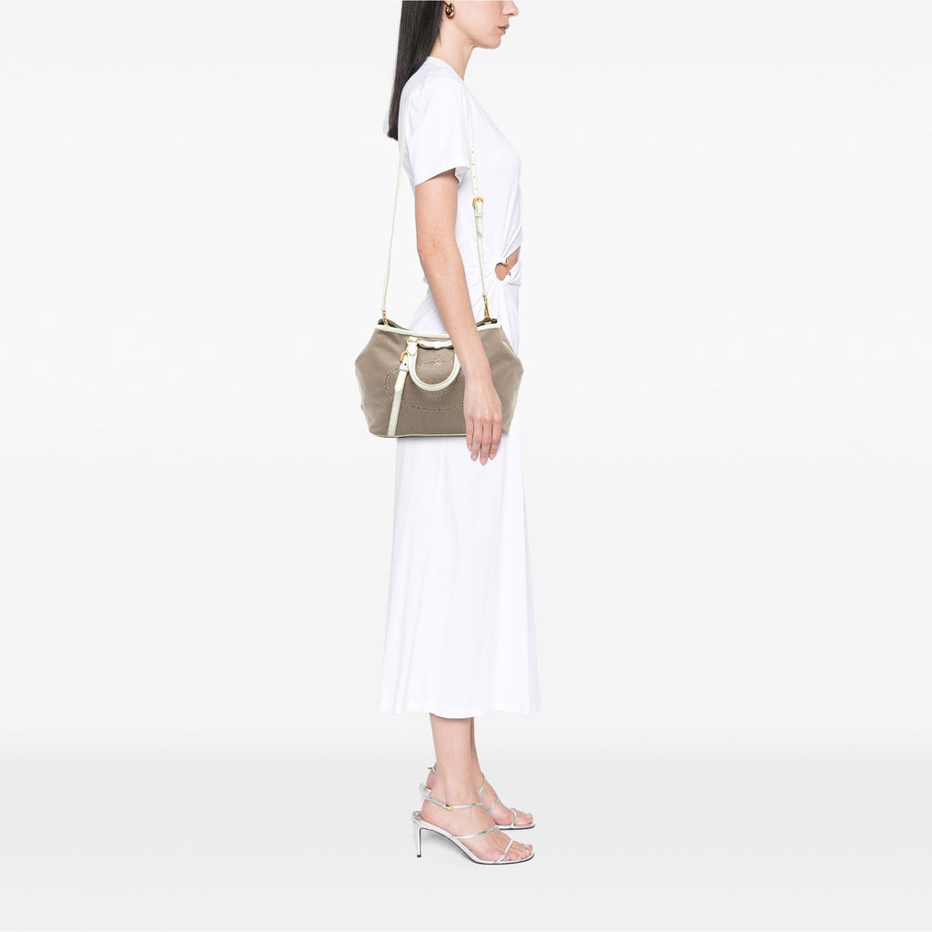 Prada Canvas Canapa Logo Bow Satchel